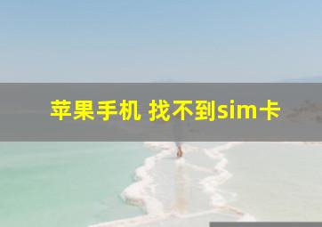 苹果手机 找不到sim卡